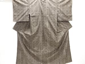 抽象花に古典柄織り出し本場泥大島紬着物(5マルキ)